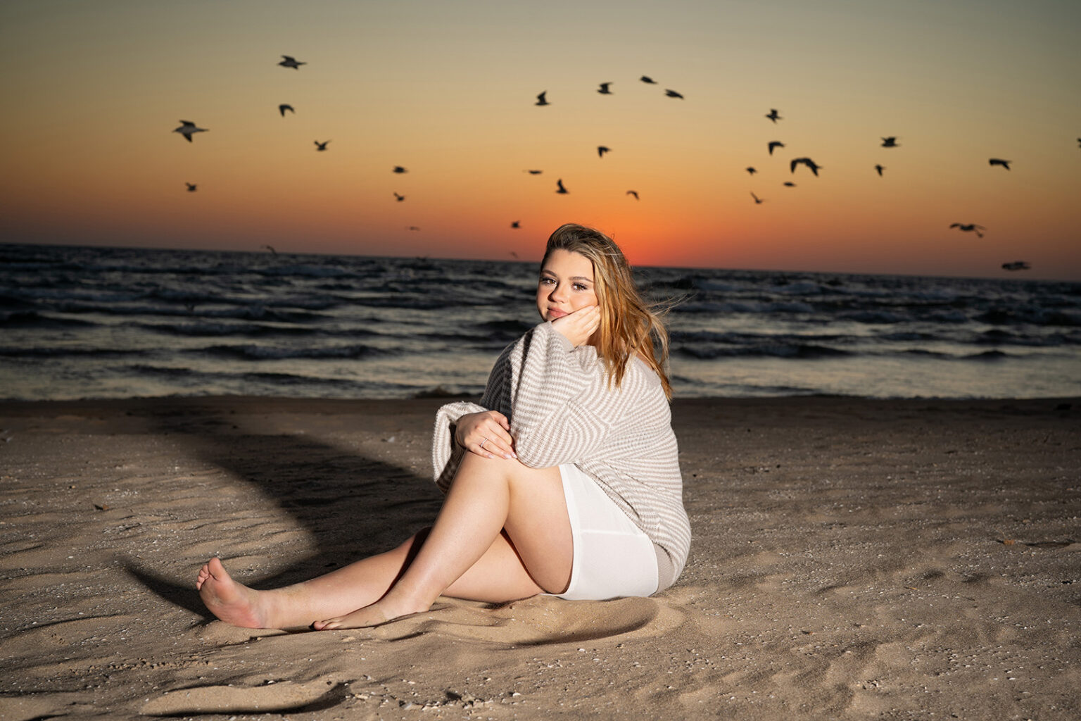 Senior picture on Lake Michigan